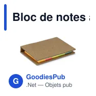 Bloc de notes adhésives personnalisable en papier kraft avec logo - Kraft 2 - Miniature 2