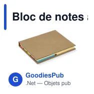 Bloc de notes adhésives personnalisable en papier kraft avec logo - Kraft 3 - Miniature 2