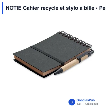 NOTIE Cahier recyclé et stylo à bille