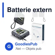 Batterie externe personnalisable 10000 mAh à câbles intégrés avec logo - Nova - Miniature 1