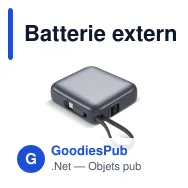Batterie externe personnalisable 10000 mAh à câbles intégrés avec logo - Nova - Miniature 2