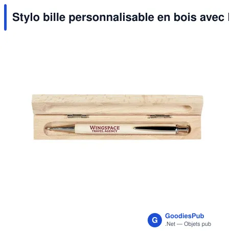 Stylo bille personnalisable en bois avec logo - Nova stylo