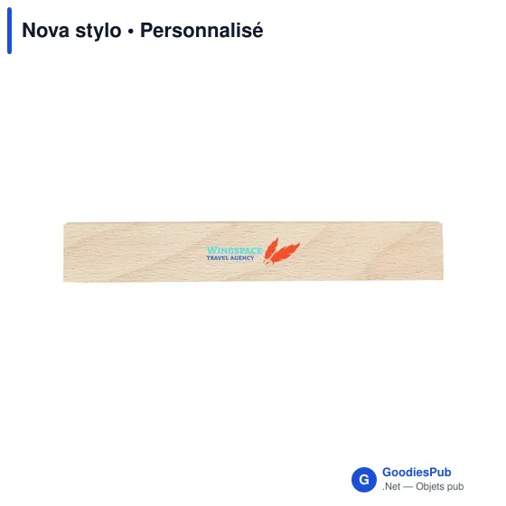 Stylo bille personnalisable en bois avec logo - Nova stylo - Image 2