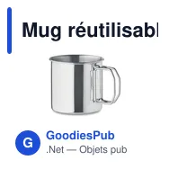 Mug réutilisable personnalisable avec logo - Nunavut - Miniature 1