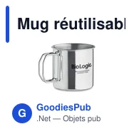 Mug réutilisable personnalisable avec logo - Nunavut - Miniature 4