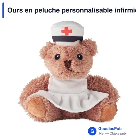 Ours en peluche personnalisable infirmière avec logo