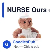 Ours en peluche personnalisable infirmière avec logo - Miniature 2