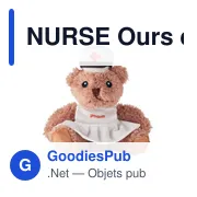 Ours en peluche personnalisable infirmière avec logo - Miniature 3