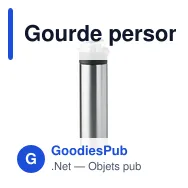 Gourde personnalisable en acier inoxydable avec logo - modèle Nuuk - Miniature 1