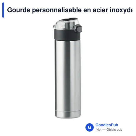 Gourde personnalisable en acier inoxydable avec logo - modèle Nuuk