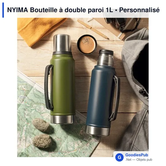 Bouteille isotherme personnalisable NYIMA 1L avec logo - Image 2
