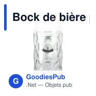 Bock de bière personnalisable en verre 500 ml avec logo - Miniature 1