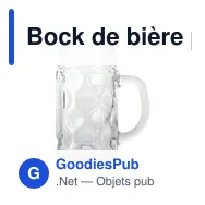 Bock de bière personnalisable en verre 500 ml avec logo - Miniature 3
