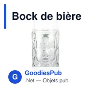 Bock de bière personnalisable en verre 500 ml avec logo - Miniature 4