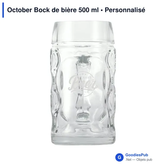 Bock de bière personnalisable en verre 500 ml avec logo - Image 4