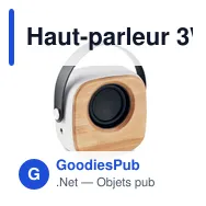 Haut-parleur 3W personnalisable en bambou avec logo - Miniature 1