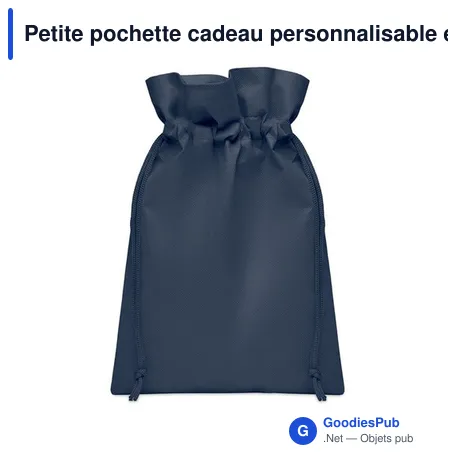 Petite pochette cadeau personnalisable en RPET avec logo