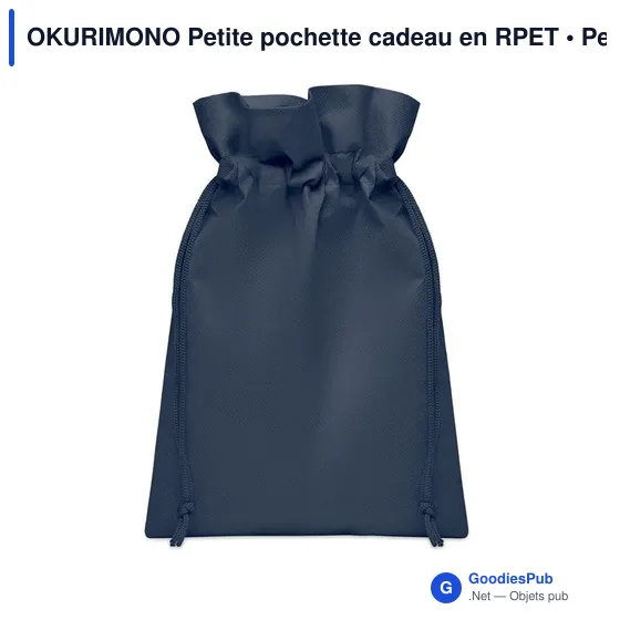 Petite pochette cadeau personnalisable en RPET avec logo - Image 1