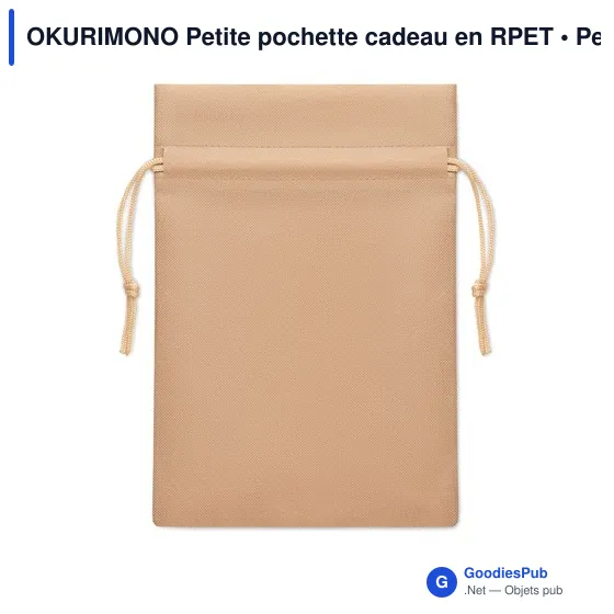 Petite pochette cadeau personnalisable en RPET avec logo - Image 11