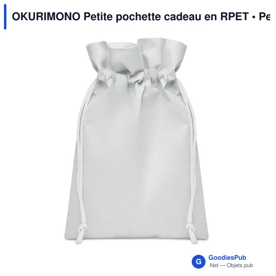 Petite pochette cadeau personnalisable en RPET avec logo - Image 12