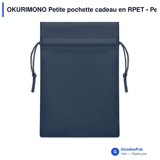 Petite pochette cadeau personnalisable en RPET avec logo - Image 3