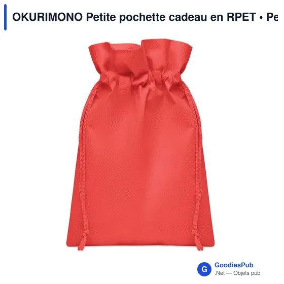 Petite pochette cadeau personnalisable en RPET avec logo - Image 4