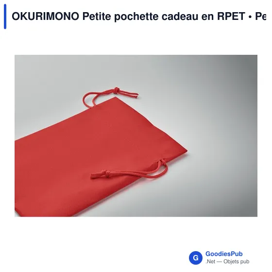 Petite pochette cadeau personnalisable en RPET avec logo - Image 6