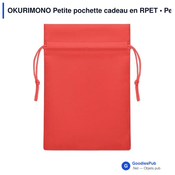 Petite pochette cadeau personnalisable en RPET avec logo - Image 7