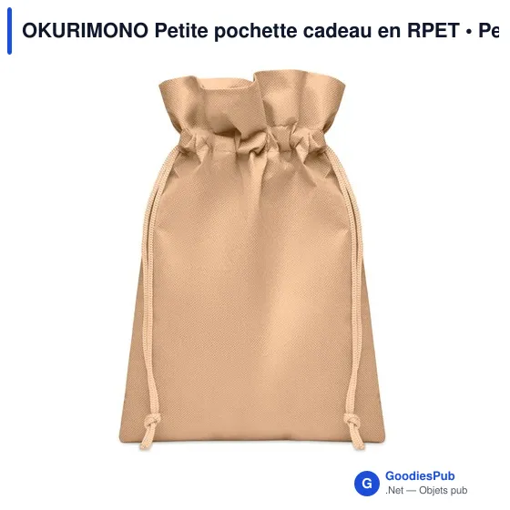 Petite pochette cadeau personnalisable en RPET avec logo - Image 8