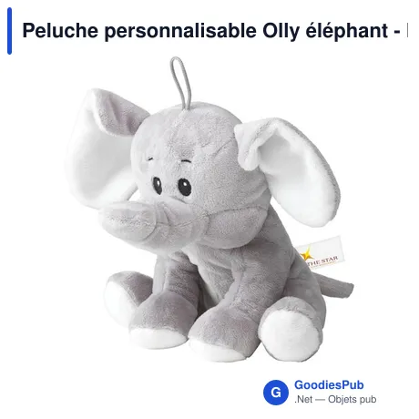 Peluche personnalisable Olly éléphant - Logo sur demande
