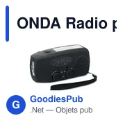 Radio portable personnalisable ONDA avec torche LED et logo - Miniature 1