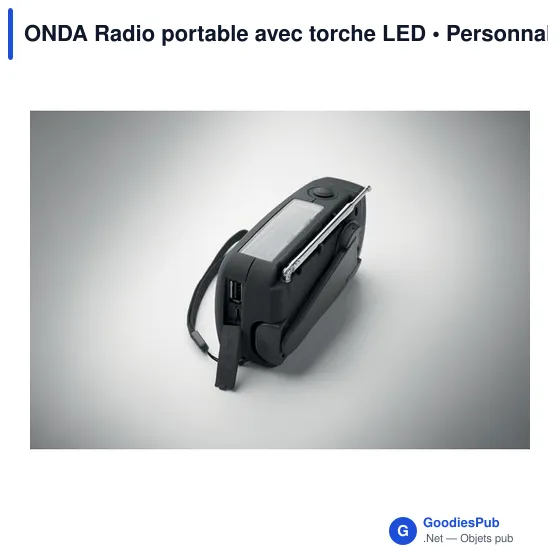 Radio portable personnalisable ONDA avec torche LED et logo - Image 2
