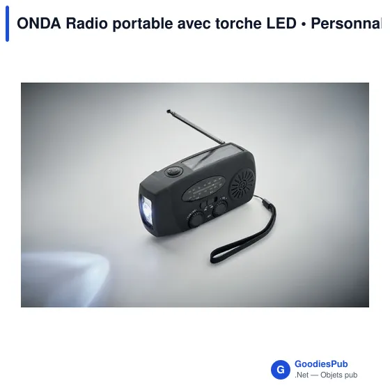 Radio portable personnalisable ONDA avec torche LED et logo - Image 3