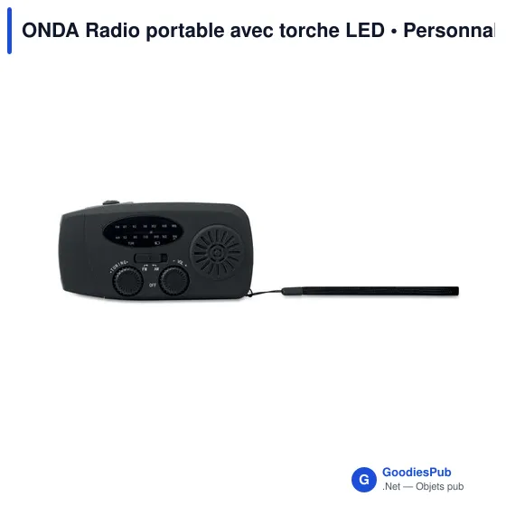 Radio portable personnalisable ONDA avec torche LED et logo - Image 7
