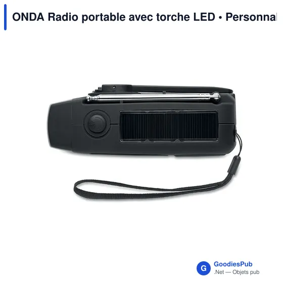 Radio portable personnalisable ONDA avec torche LED et logo - Image 8