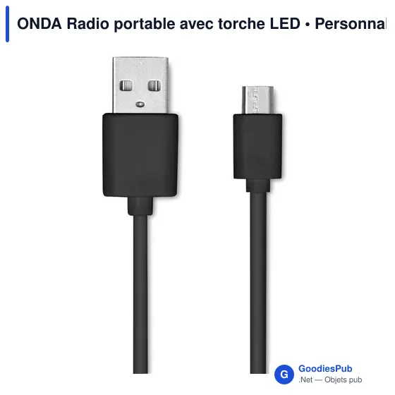 Radio portable personnalisable ONDA avec torche LED et logo - Image 9