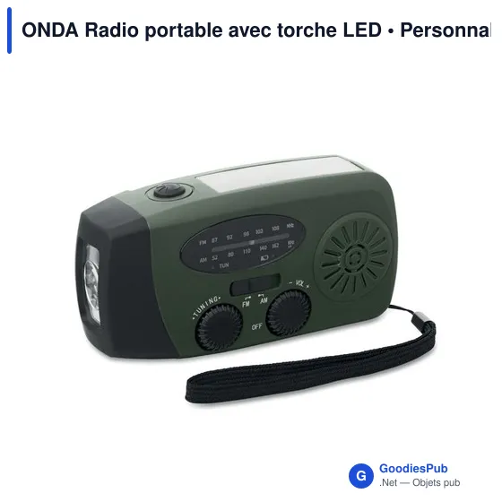 Radio portable personnalisable ONDA avec torche LED et logo - Image 10