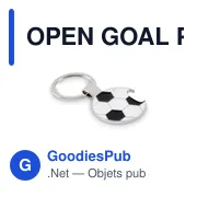 Porte-clé décapsuleur personnalisable en forme de ballon de football - OPENavec logo - Miniature 1