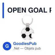 Porte-clé décapsuleur personnalisable en forme de ballon de football - OPENavec logo - Miniature 2