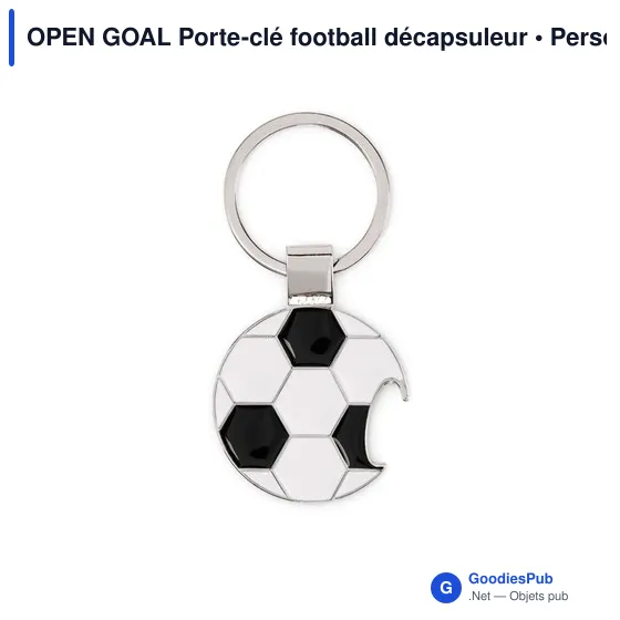 Porte-clé décapsuleur personnalisable en forme de ballon de football - OPENavec logo - Image 2