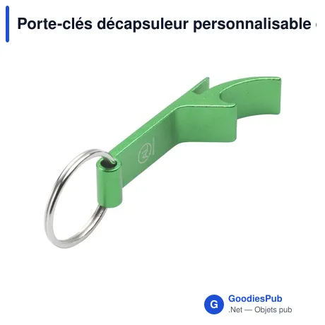 Porte-clés décapsuleur personnalisable en aluminium recyclé - Opener GRSavec logo