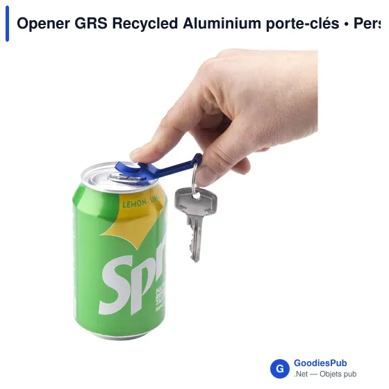 Porte-clés décapsuleur personnalisable en aluminium recyclé - Opener GRSavec logo - Image 12
