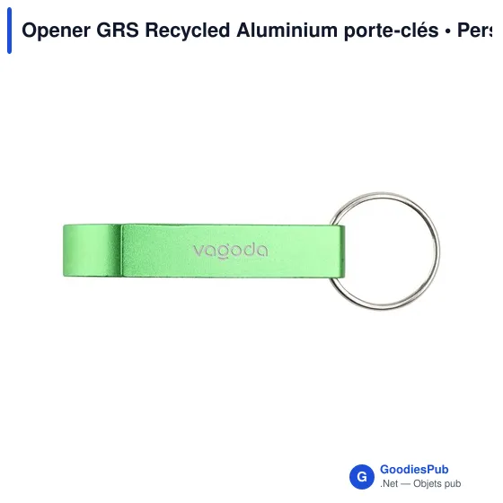Porte-clés décapsuleur personnalisable en aluminium recyclé - Opener GRSavec logo - Image 4