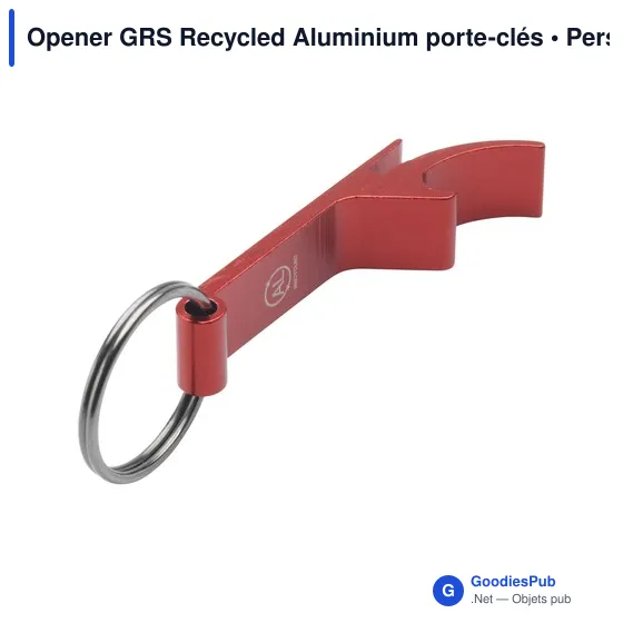 Porte-clés décapsuleur personnalisable en aluminium recyclé - Opener GRSavec logo - Image 6