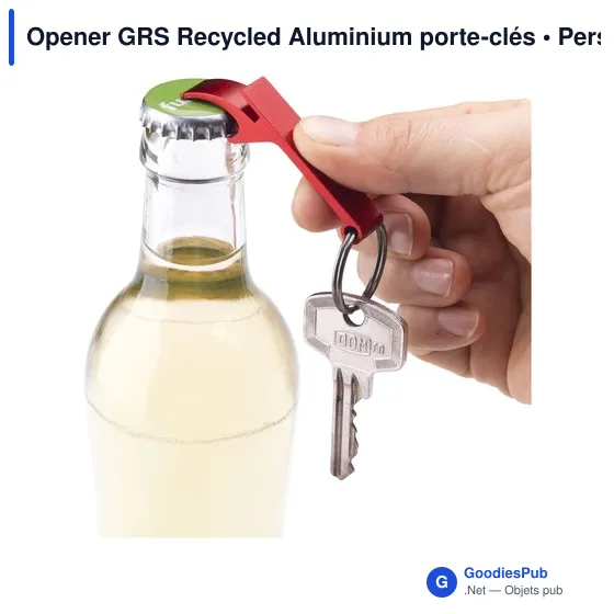Porte-clés décapsuleur personnalisable en aluminium recyclé - Opener GRSavec logo - Image 7