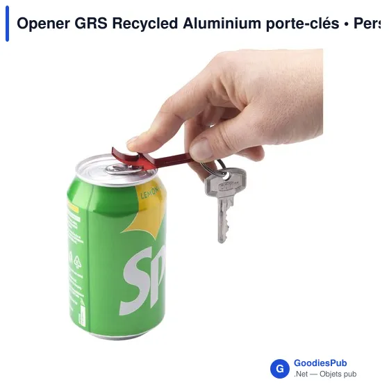 Porte-clés décapsuleur personnalisable en aluminium recyclé - Opener GRSavec logo - Image 8