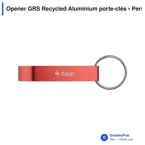 Porte-clés décapsuleur personnalisable en aluminium recyclé - Opener GRSavec logo - Image 9