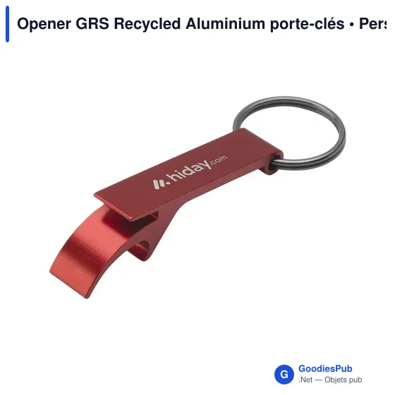 Porte-clés décapsuleur personnalisable en aluminium recyclé - Opener GRSavec logo - Image 10