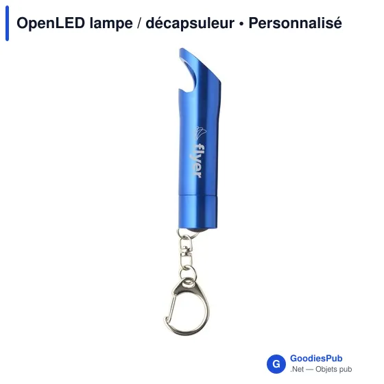 Lampe torche personnalisable OpenLED avec décapsuleur et logo - Image 1