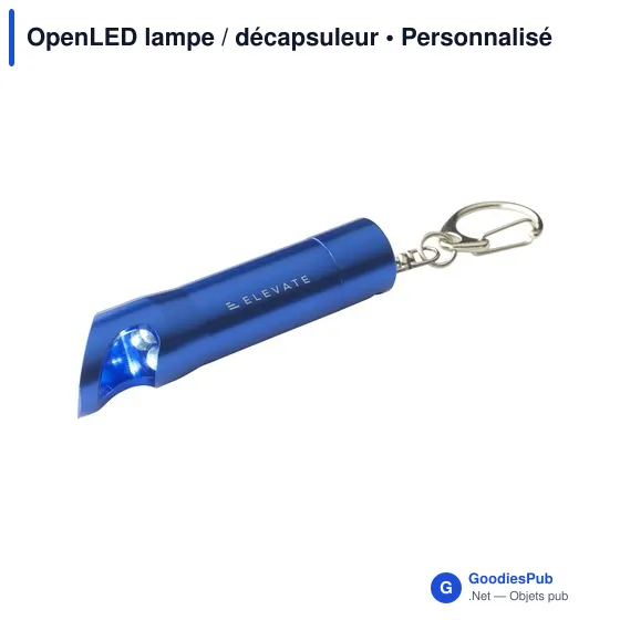 Lampe torche personnalisable OpenLED avec décapsuleur et logo - Image 2